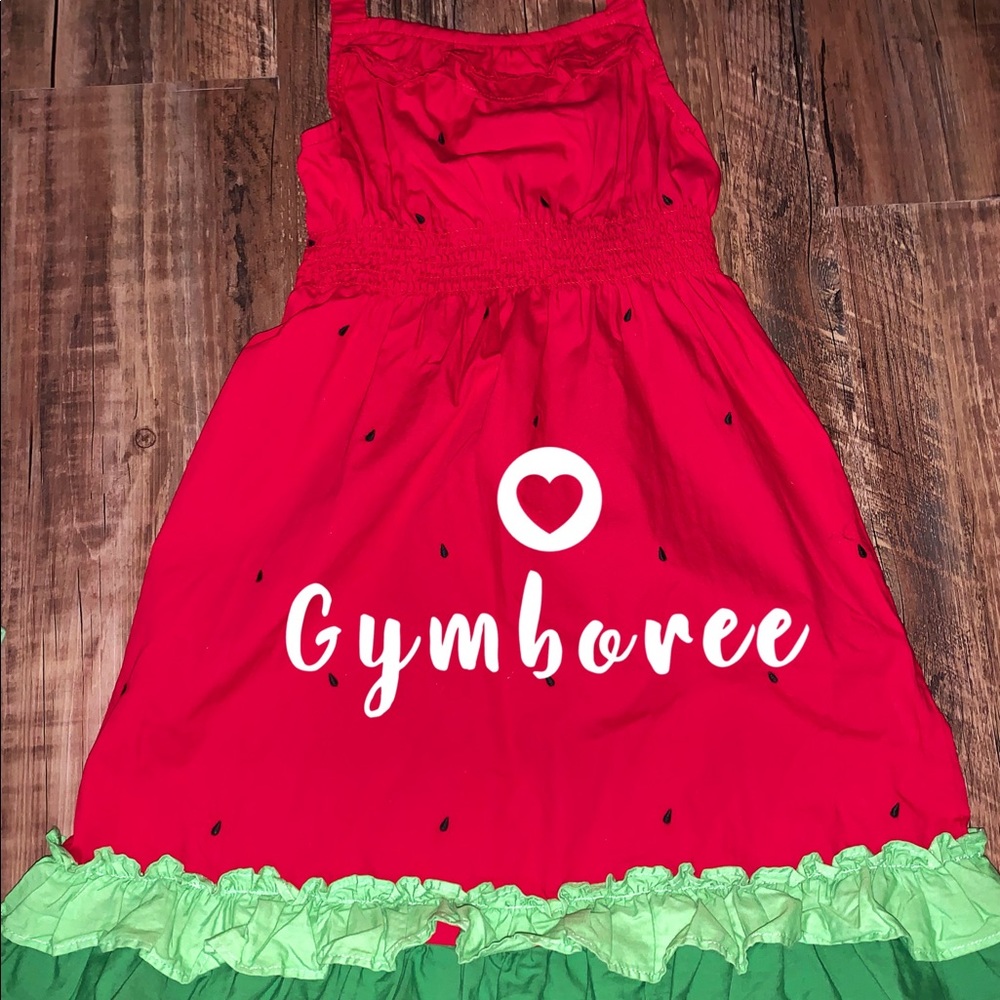 Gymboree watermelon seed ruffle halter dress